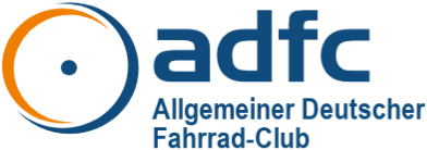 ADFC-Logo. Dieser Link führt zur offiziellen Website des allgemeinen deutschen Fahrrad Clubs.